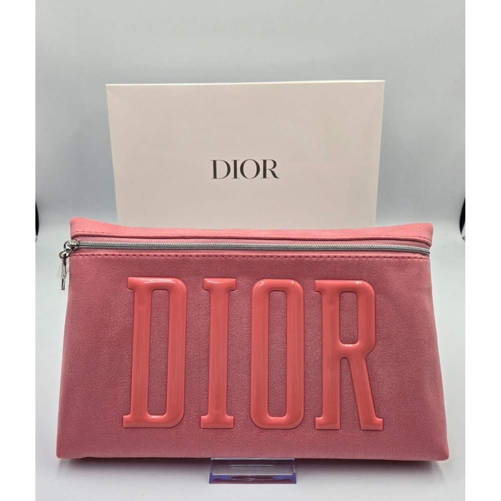Dior‎ Pouch Clutch Bag Makeup Cosmetic Travel Accessory Pink with Star Charm